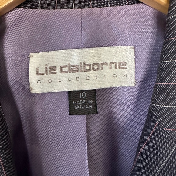 Liz Claiborne Gray Pinstripe Wool Blend Blazer, Size 10 - Picture 8 of 10